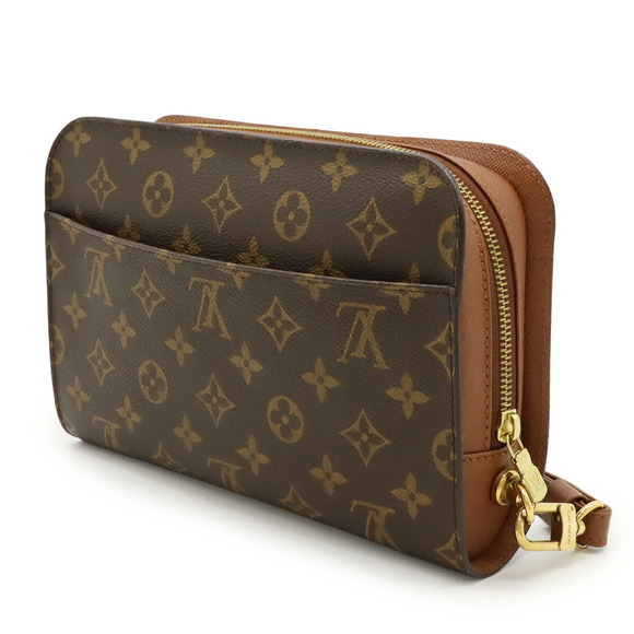 LOUIS VUITTON Authentic Brown Monogram Clutch Bag - Picture 3 of 10